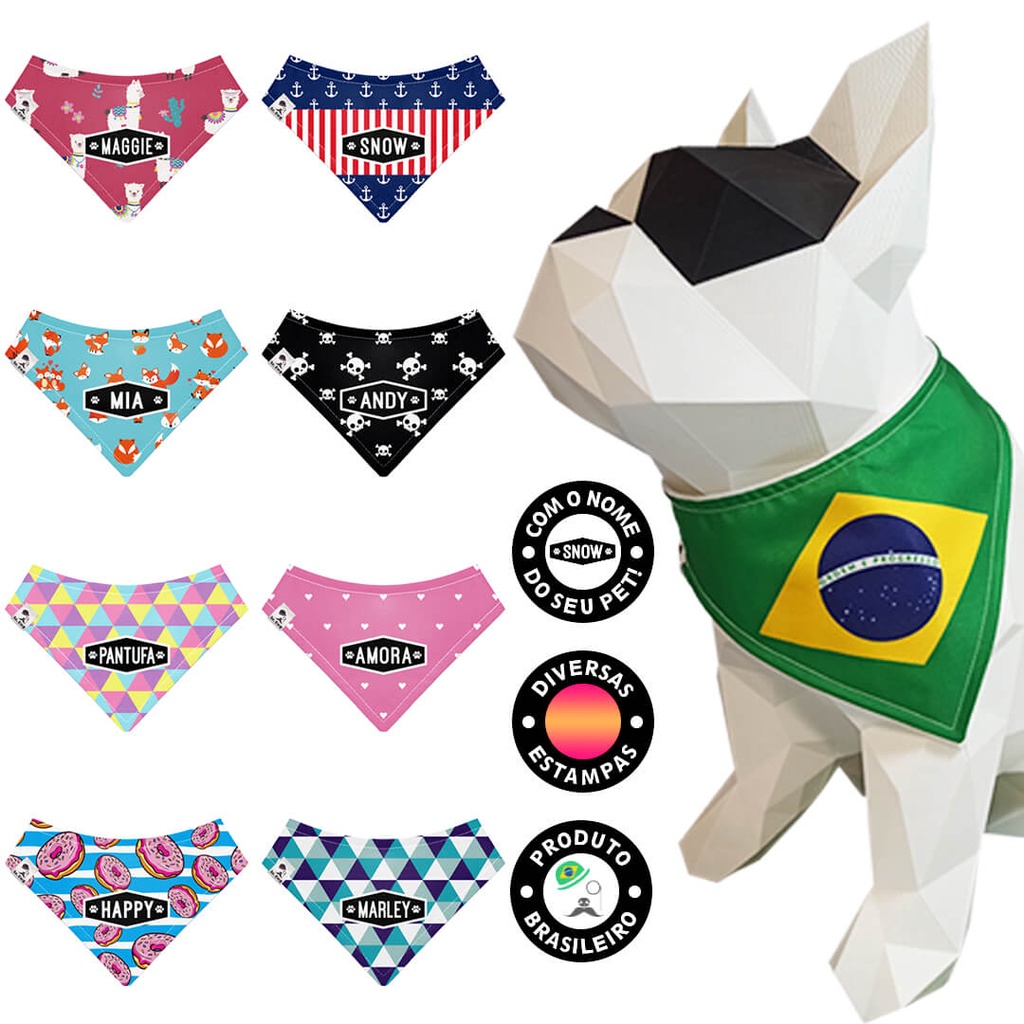 Bandana Pet Personalizada Sr. Dog - Tam GG - Várias Estampas