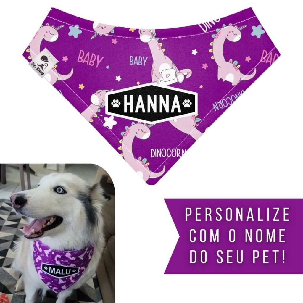 Bandana Pet Personalizada Sr. Dog - Estampa ADC1