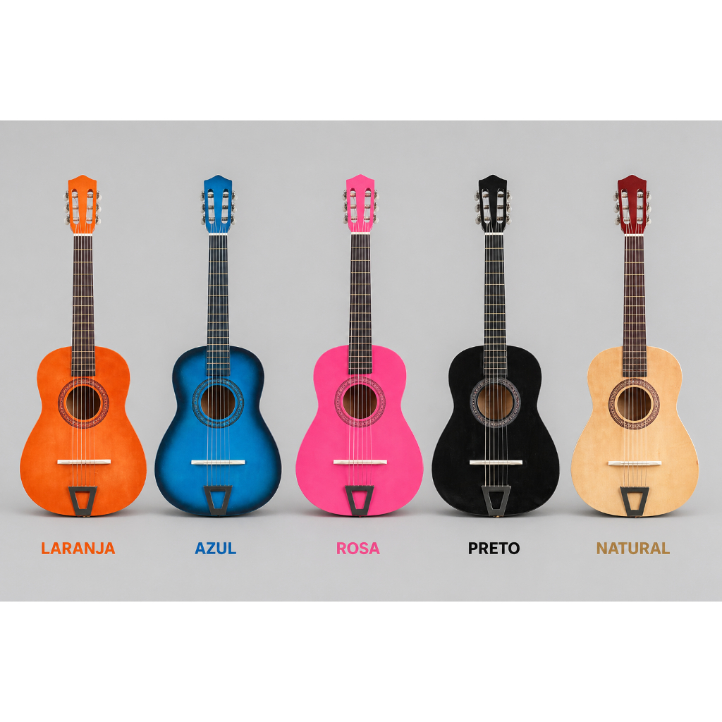 Violão Madeira Infantil Semi Profissional Com Cordas Em Aço Mini Violão Criança Menino Menina