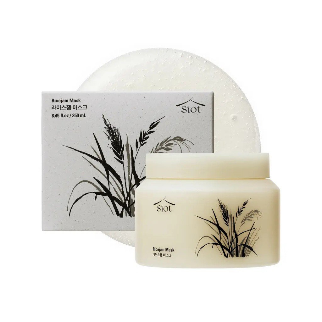 SIOT Rice Jam Mask 12.3oz – Korean Rice Brightening Mask for Underarms, Face & Body – Hydrating & Deep Cleansing with Ic