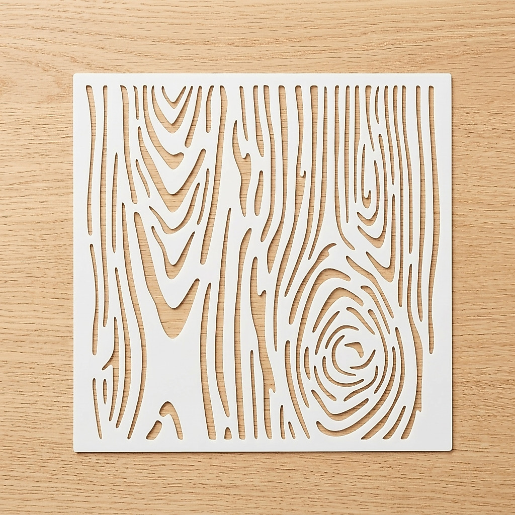 Stencil Veio Madeira Brinclinc 18x18cm | Textura Wood Bolo Confeitaria Parede Artesanato DIY