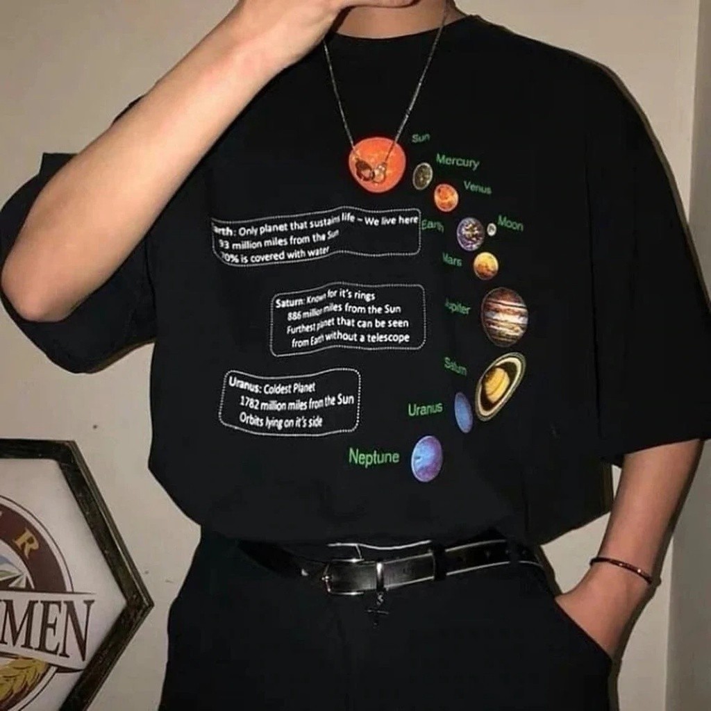 Camiseta T-shirt Unissex Algodão Sistema Solar Space Planets AestheticMAYC