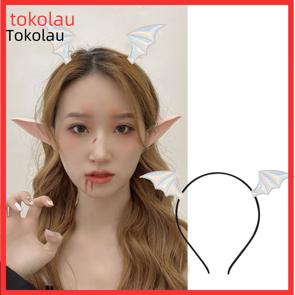 Cosplay Hair Hoop Decorative Headwear Devil Wing Ultralight Elastic Headband Halloween Dress-up Accessories for Women an