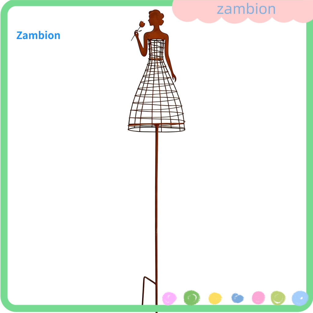 Metal Plant Support Stakes Decorative Garden Trellis Elegant Lady for Climbing Plants – Weatherproof Woman Silhouette