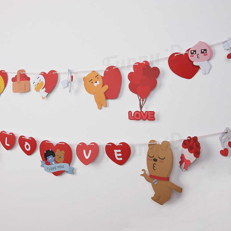 Kakao Friends Love Garland Set Decoração De Parede Interior 2 Tipos