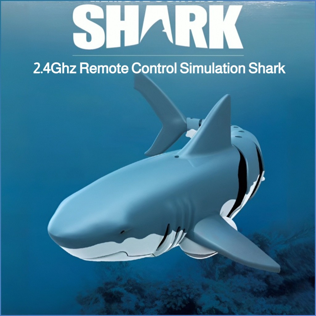 [Remote Control] Shark Toy Light-Up Submarine Water Spray Electric Fish Outdoor Kids Toy