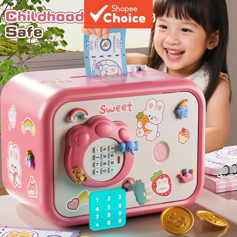 Mealheiro Kids Electric ATM Money Safe Box Brinquedos Senha Desbloqueio De Impressão Digital Presente De Aniversário Par