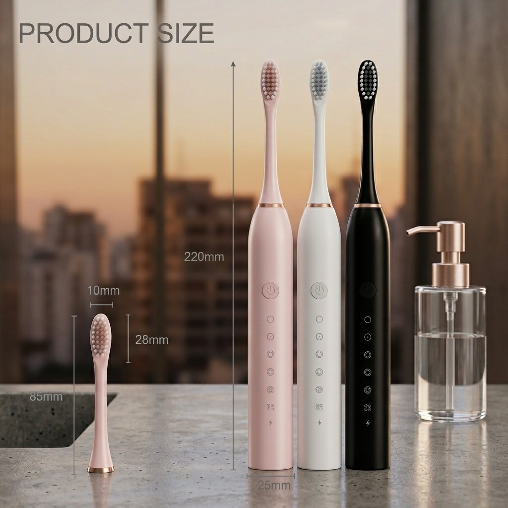 Escova De Dentes Elétrica Sonic Bivolt Recarregável USB Escova Dental Elétrica À Prova Dágua Para Adulto E Kids