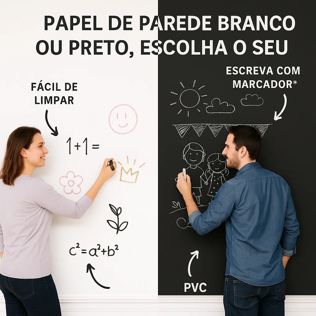 Papel Parede Quadro Branco Pvc 2 Metros Adesivo Marcador Infantil Escritorio Decoracao Lousa