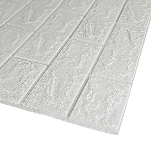 Placa Decorativa Papel Parede 3D Marmorizado Branco PVC 77x70cm GiftUtil