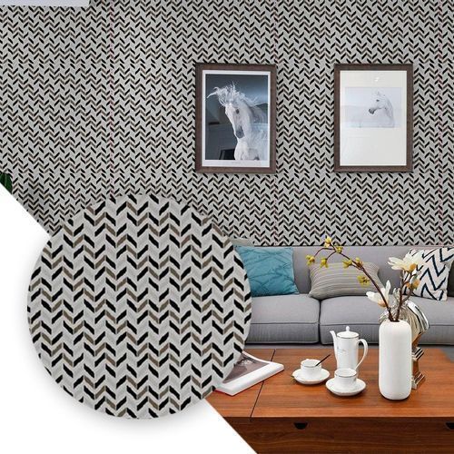 Papel de Parede Adesivo PVC Estampa Zig Zag Fácil Aplicar Quarto Sala Parede Casa Apartamento