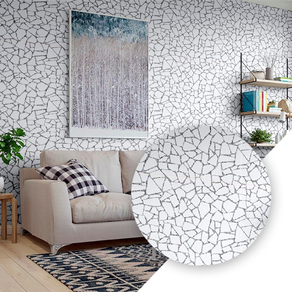 Papel de Parede Adesivo Autoadesivo Decorativo Elegante Quarto Varanda Cozinha Sala Casa Lavável em PVC Estampado Premium Vários Modelos - 5 Metros