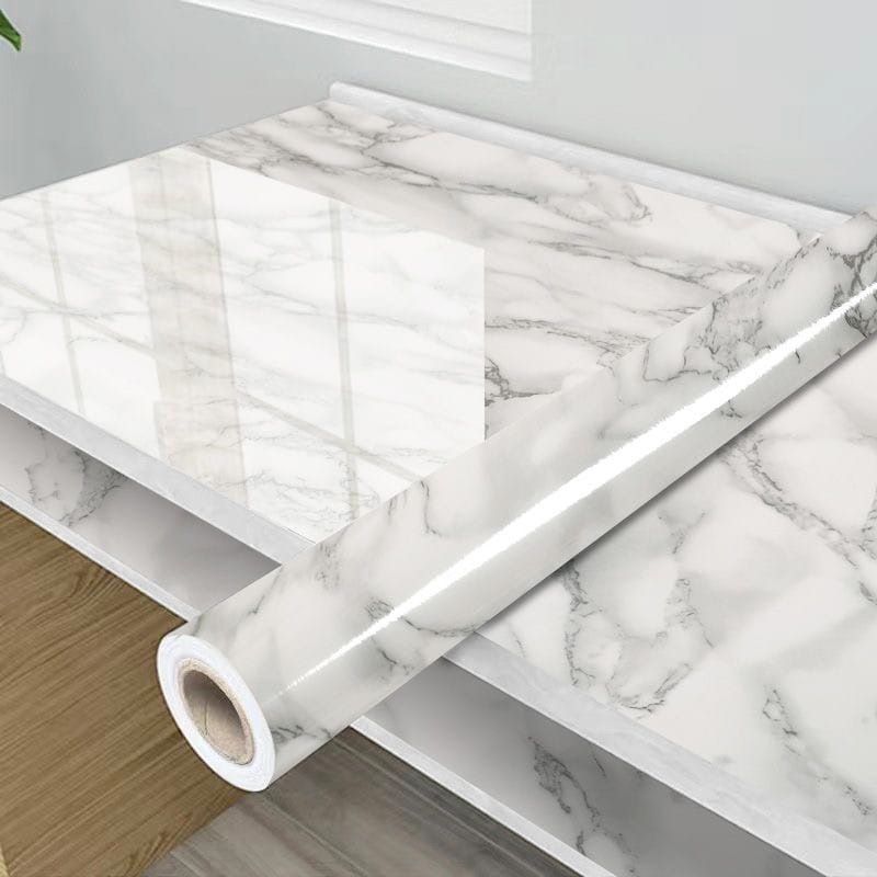 Papel de parede marmorizado lavavel Cinza e Preto E Branco adesivo 5 metros autocolante cozinha pvc