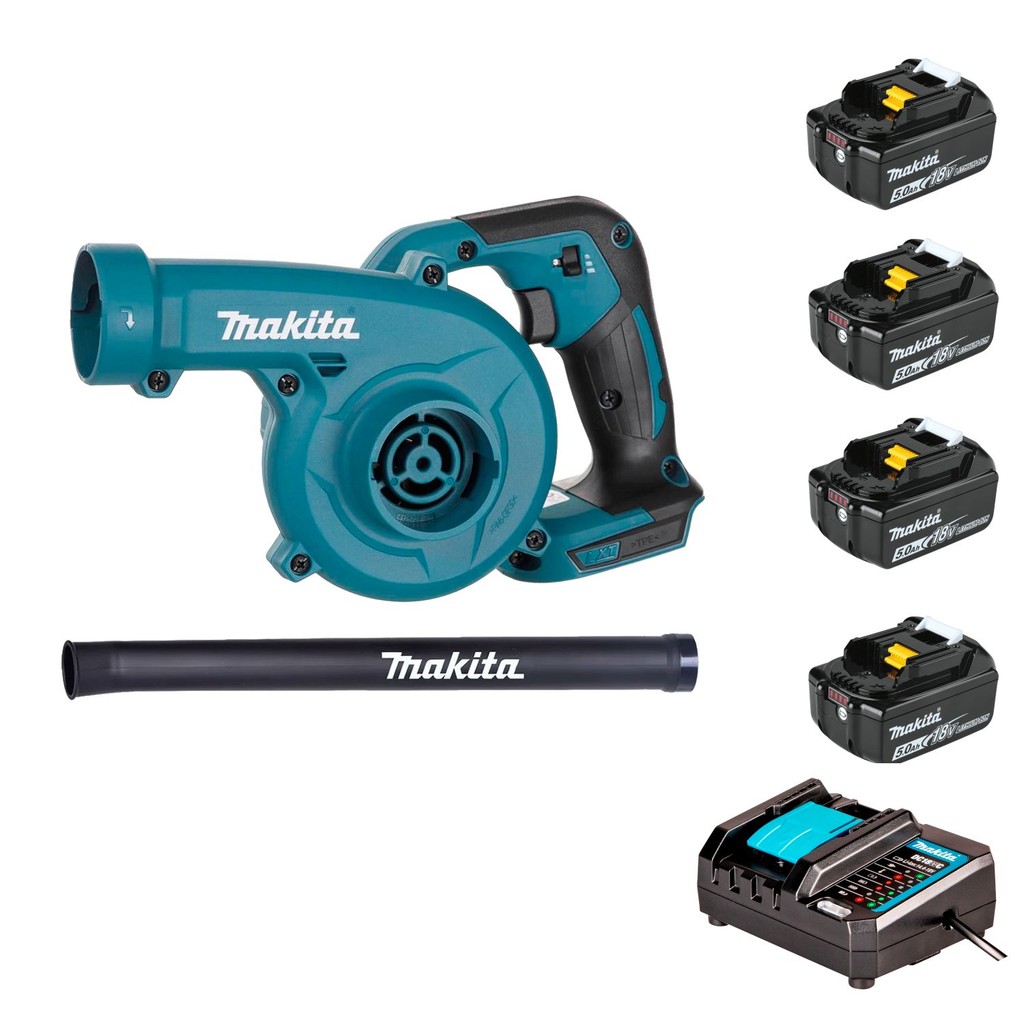 Soprador De Folhas A Bateria 18v Dub186z + 04 Bateria BL1850B LI-ION 18V 5Ah Lithium-ion Makita + Carregador