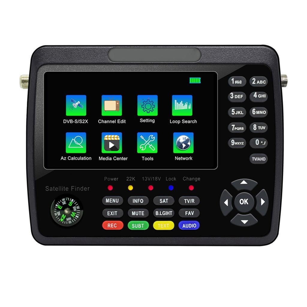 IBRAVEBOX V10 Finder Max + HD Sinal de TV via satélite DVB-S/S2/S2X Medidor digital portátil H.265 4.3 polegadas LCD