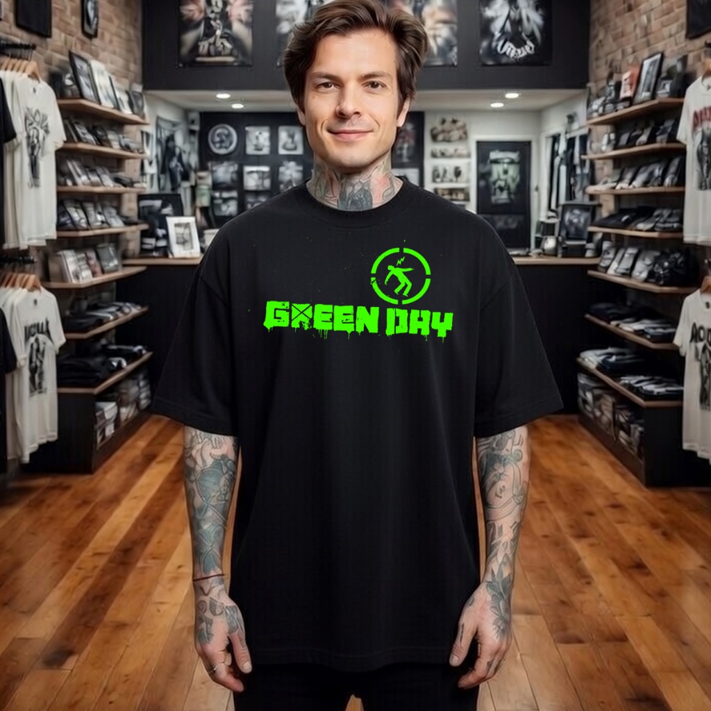 Camiseta Unisex  Banda Punk Rock Green day logo vintage,   streetwear 100% algodão premium