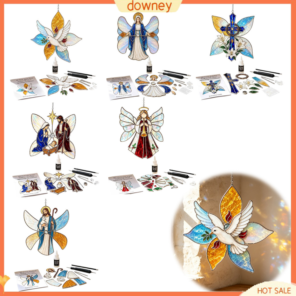 Christian Stained Glass Sun Catcher Diy Kit – Window Hanging Ornament Faith Craft Gift for Home Porch Decoration Spiri
