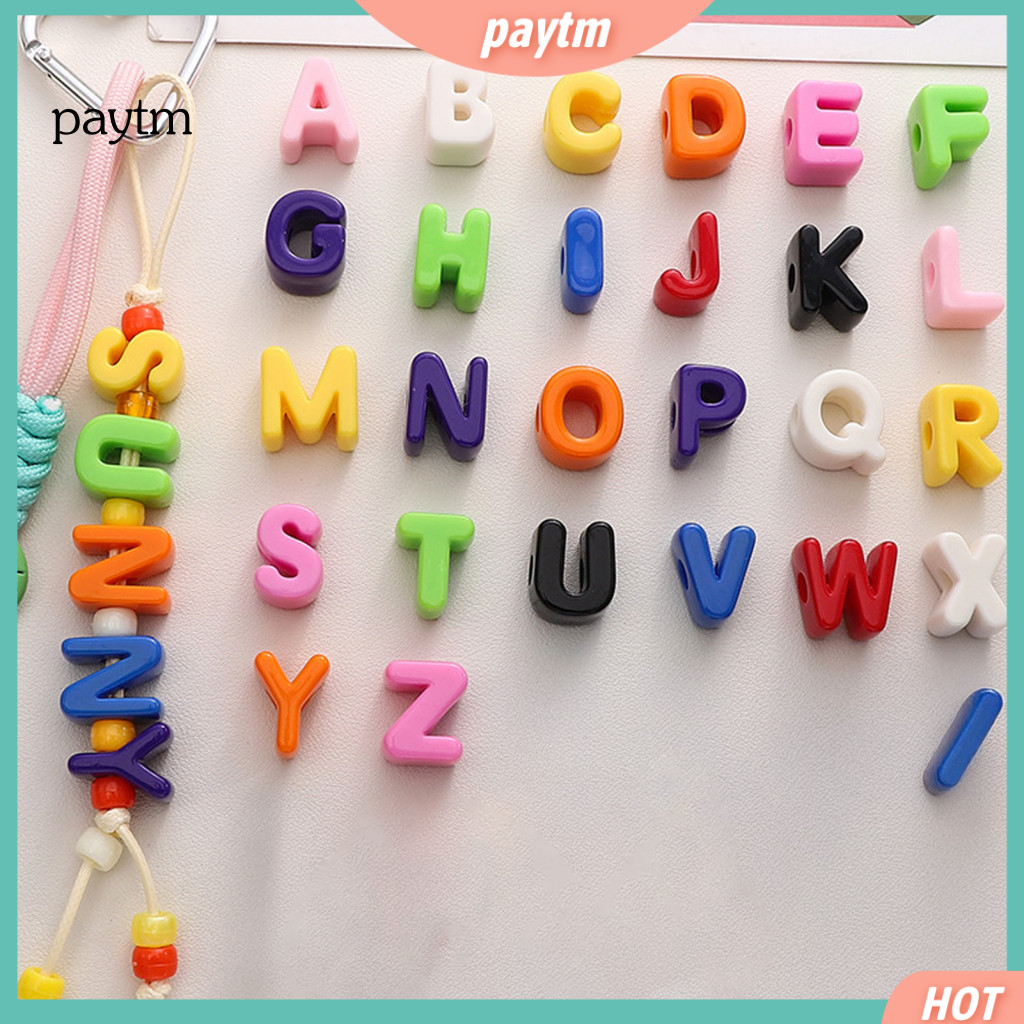 Custom Word Charms Acrylic Letter Beads 10pcs Colorful Bubble Alphabet Spacer for Diy Jewelry Keychain Bag Craft Making