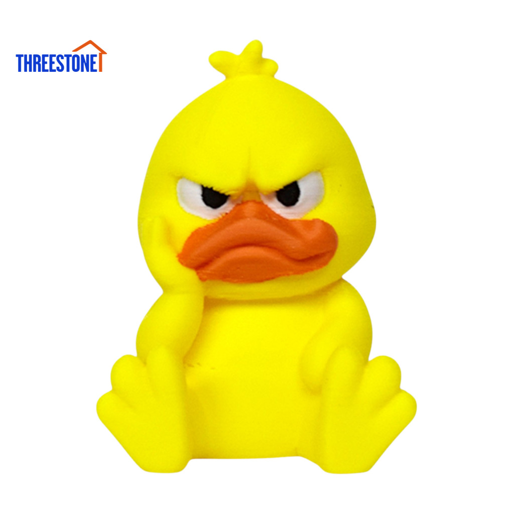 Exquisite Crafts for Colleagues Cute Duck Figurine 3d Printed Yellow – Funny Miniature Desktop Ornament with Vivid Exp