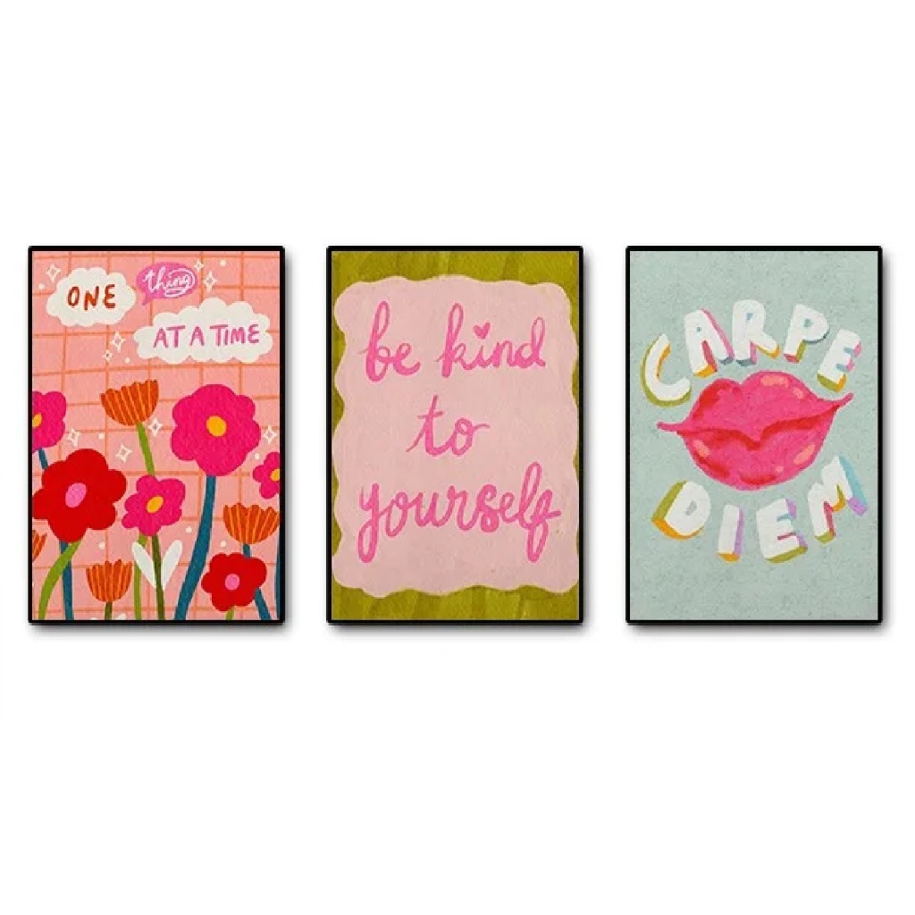 Quadros decorativos Citações Motivacionais Art Painting, Fazendo o Meu Melhor Poster (3 peças)