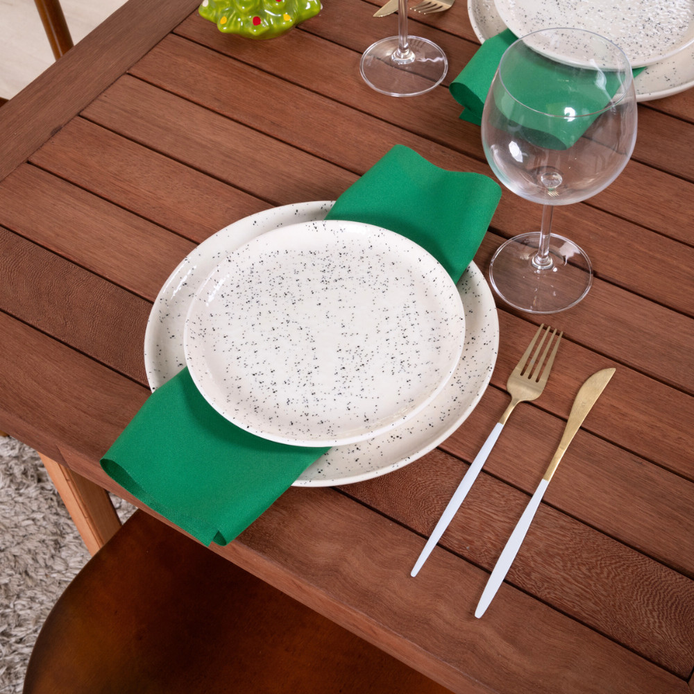 Kit 20 Guardanapos Basic de Tecido Verde Mesa Posta 35cm x 35 cm 100% Poliéster