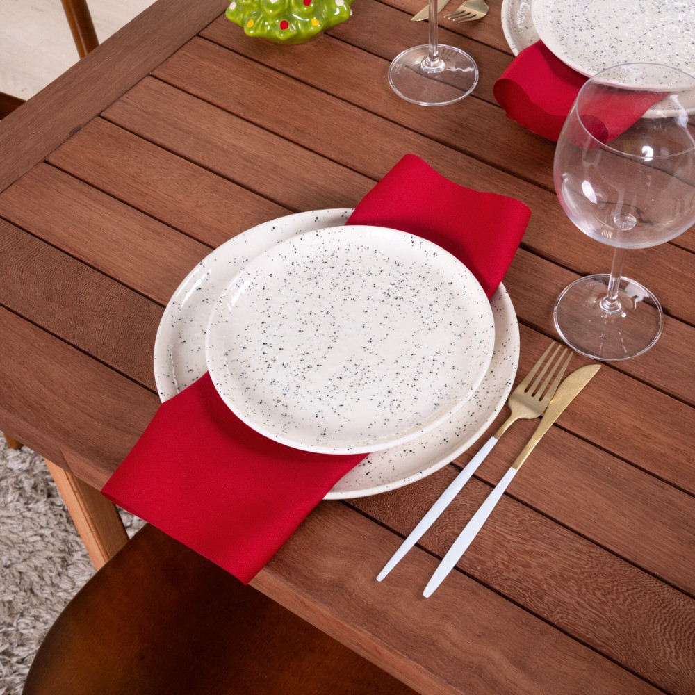Guardanapos Para Mesa Posta de Tecido Vermelho 20 Un 35cm x 35 cm 100% Poliéster