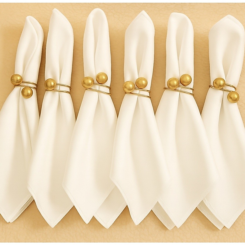 Kit com 6 guardanapos mesa posta Todo branco 35cm X 35cm Oxford premium