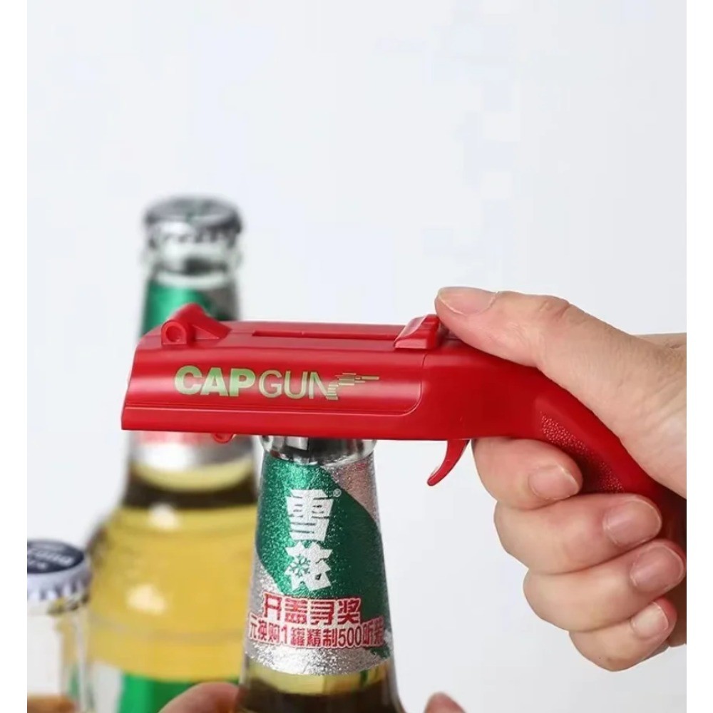 Cap Arma Abridor De Garrafa Brinquedo Criativo Voando Lançador Barra Ferramenta Cerveja Boné Atirador Festa Gadget