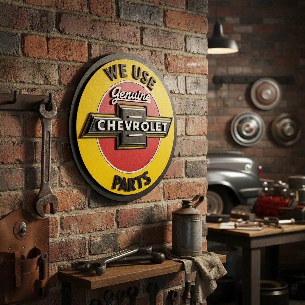 Placa Decorativa 3D Chevrolet We Use Genuine
