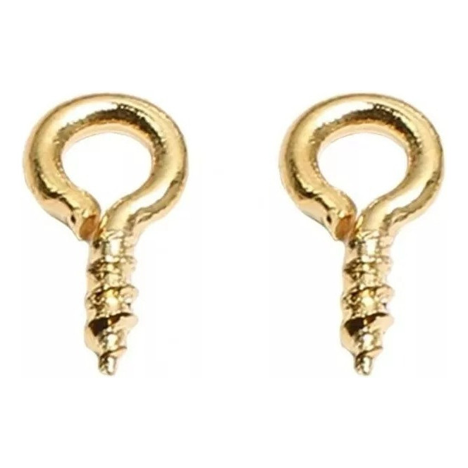 100 Pçs Mini Pitão Rosqueável 5x10mm Prata / Dourado para Bijuterias e Pulseiras