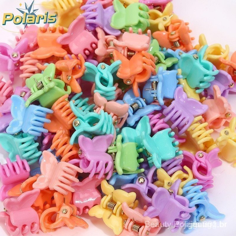 100Pcs Grampos De Garra Borboleta Clipes Misturar Cores Mini Cabelo Plásticos Coreanos Bonitos