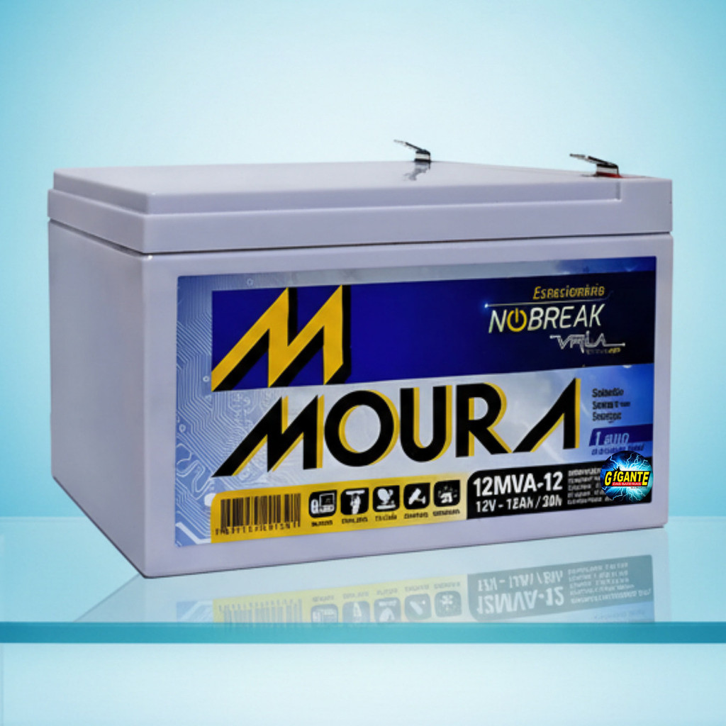 Bateria Moura Para Nobreak Alarme 12v 12ah Estacionária 12mva12 Original