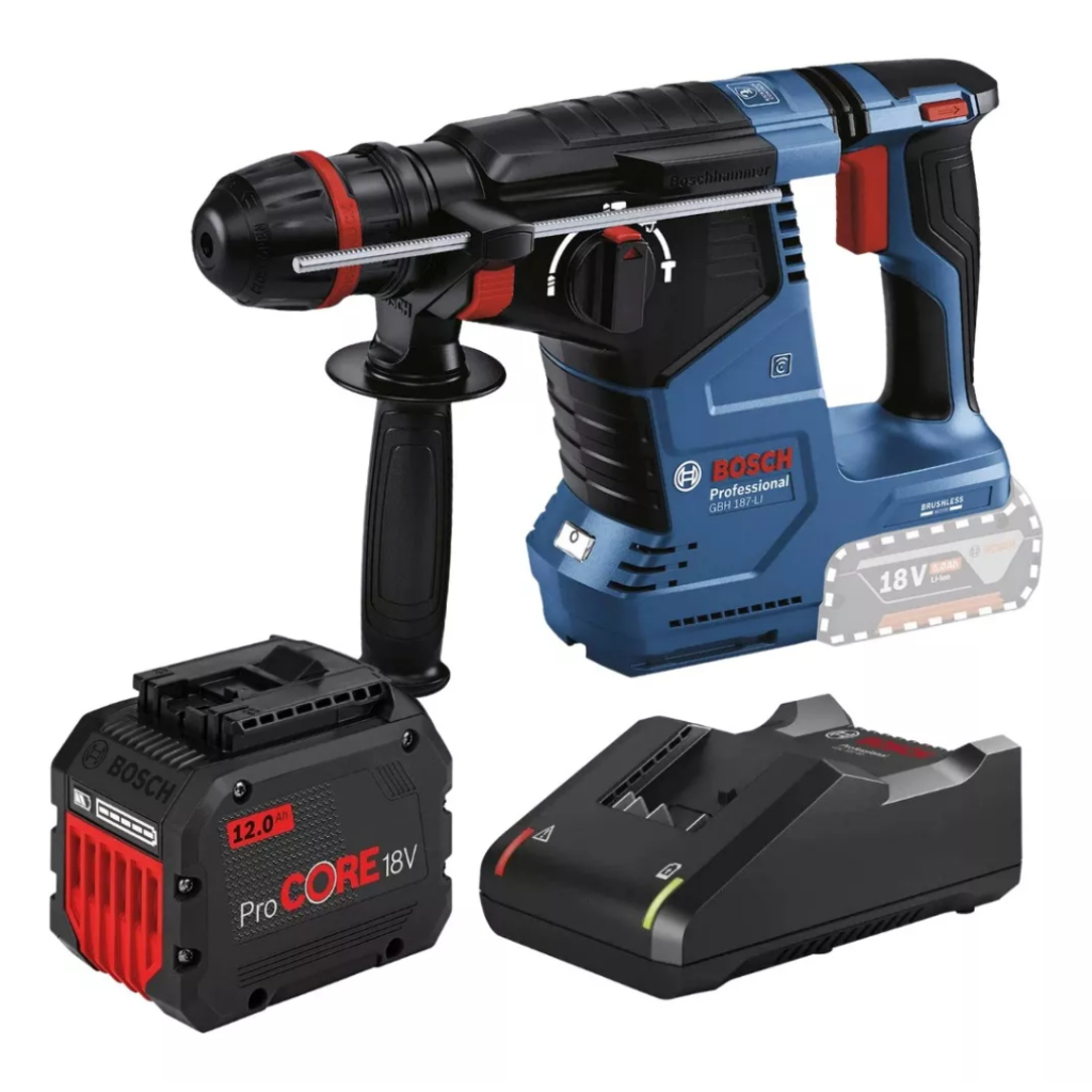 Martelete Bosch Rompedor Bateria 12ah Procore GBH 187-LI Bivolt