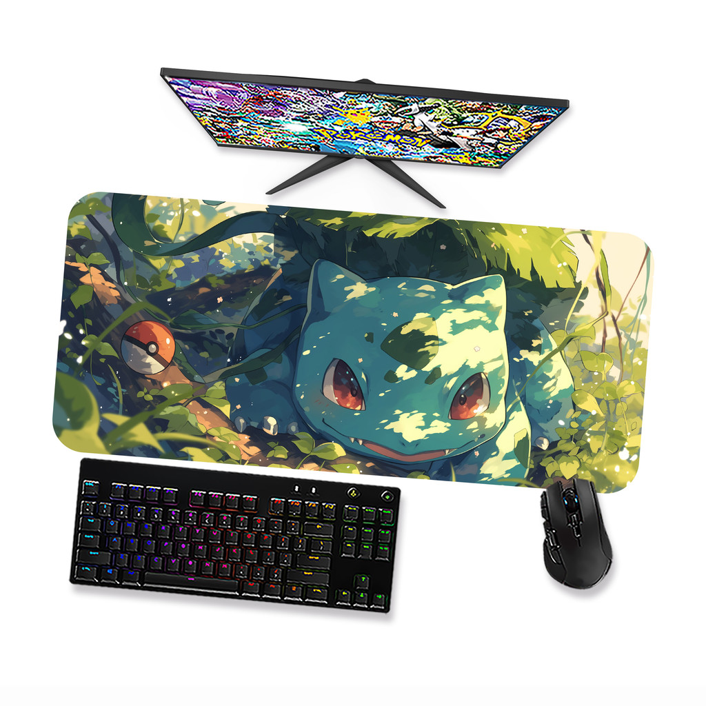 Mouse Pad Gamer Grande  POKEMON BULBASAUR 1  90x40 80x40 60x40 70x30 45x40