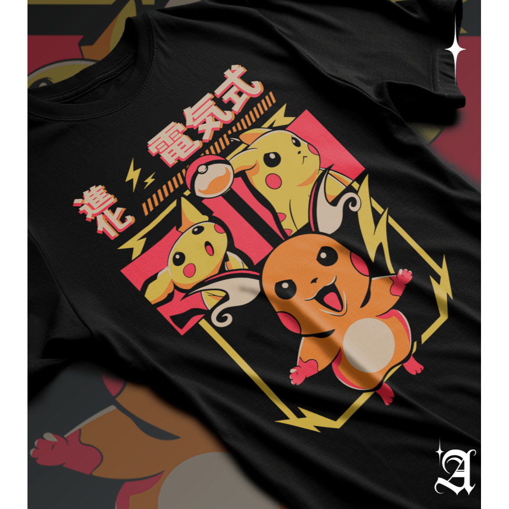 Camiseta Coleção Pokémon Criaturas Ficcionais Escolha A Sua Pikachu Charmander Bulbasaur Squirtle