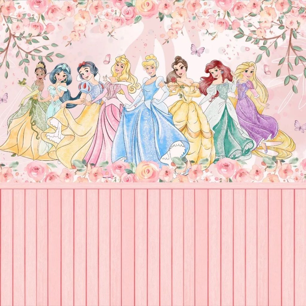 Papel de Parede Mural Princesas Disney Decoração Quarto Infantil Meninas 1M²