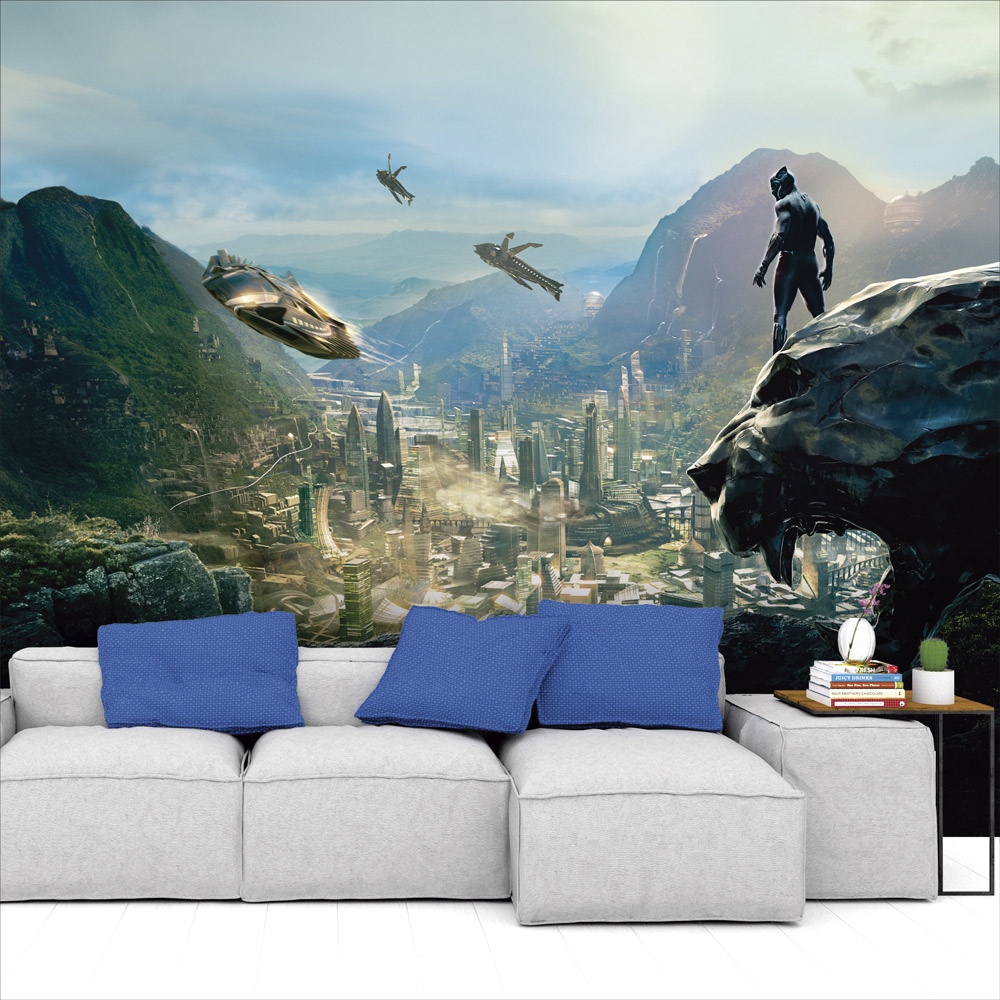 Papel de Parede Personalizado Foto Mural Paisagem Wakanda Pantera Negara M² Imagem Completa