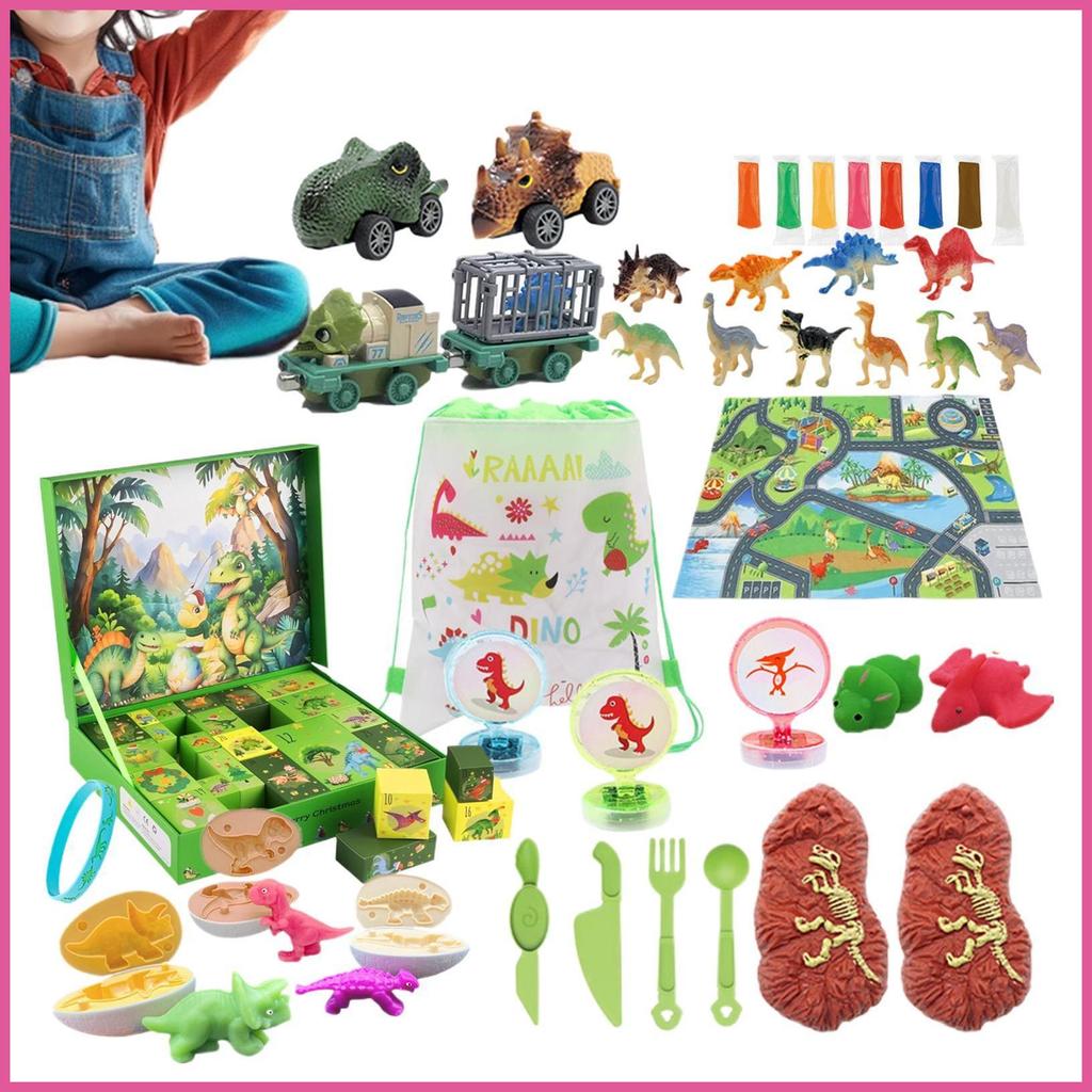 Calendário De Natal Contagem Regressiva 24 Dias Tema Dinossauro Brinquedo Modelo Do Feriado Para Crianças Meninos Menina