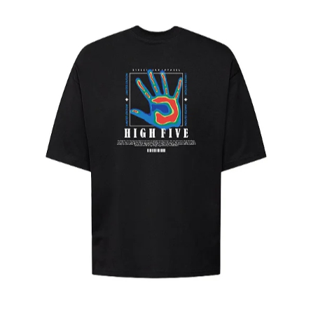 Camiseta Masculina Estampa High Five Tecido Premium 100% Algodão