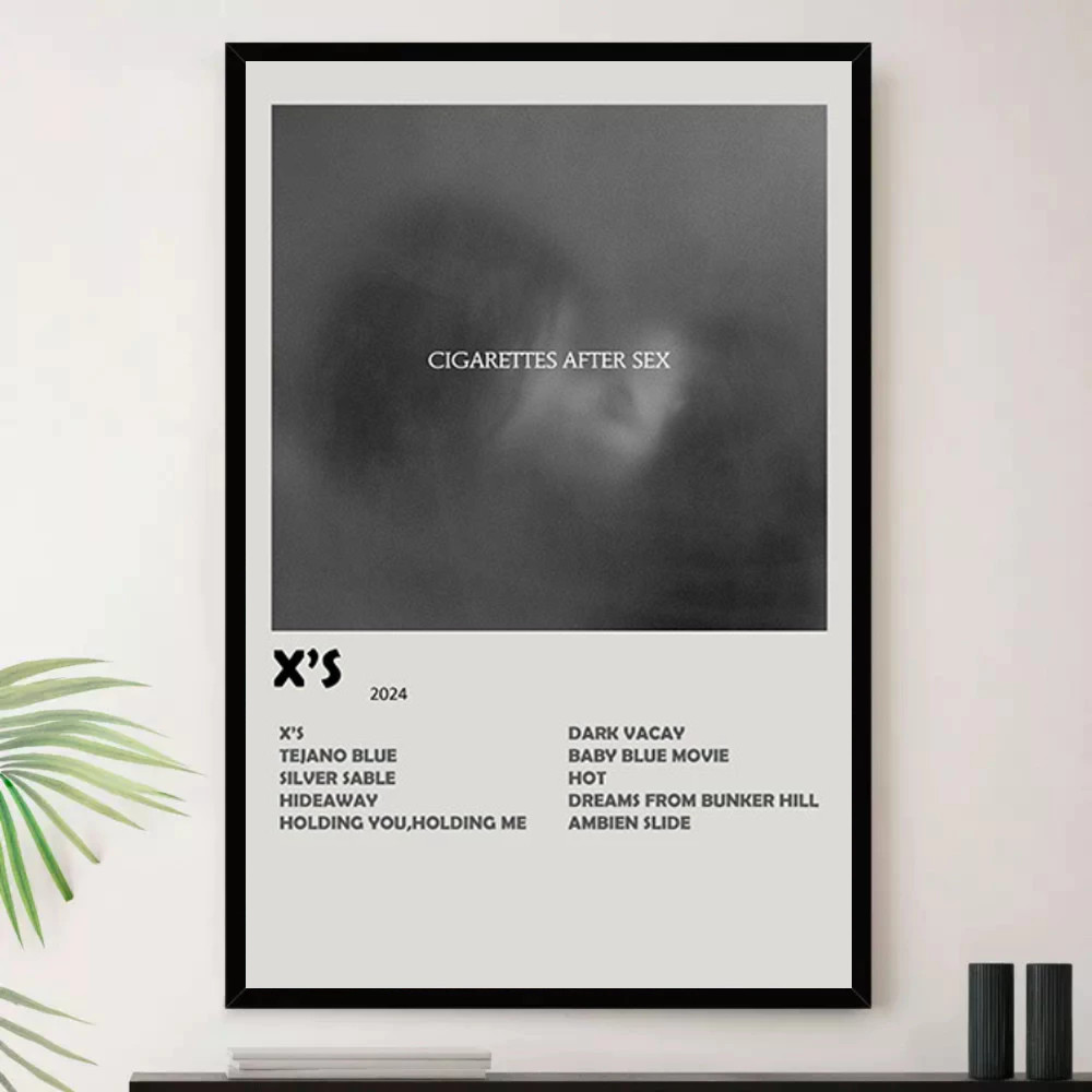 Quadro Placa Decorativa Música Internacional Cigarettes After Sex Indie Pop Dream Pop Álbuns com Moldura