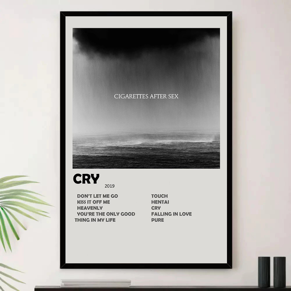 Quadro Placa Decorativa Música Internacional Cigarettes After Sex Indie Pop Dream Pop Álbuns com Moldura