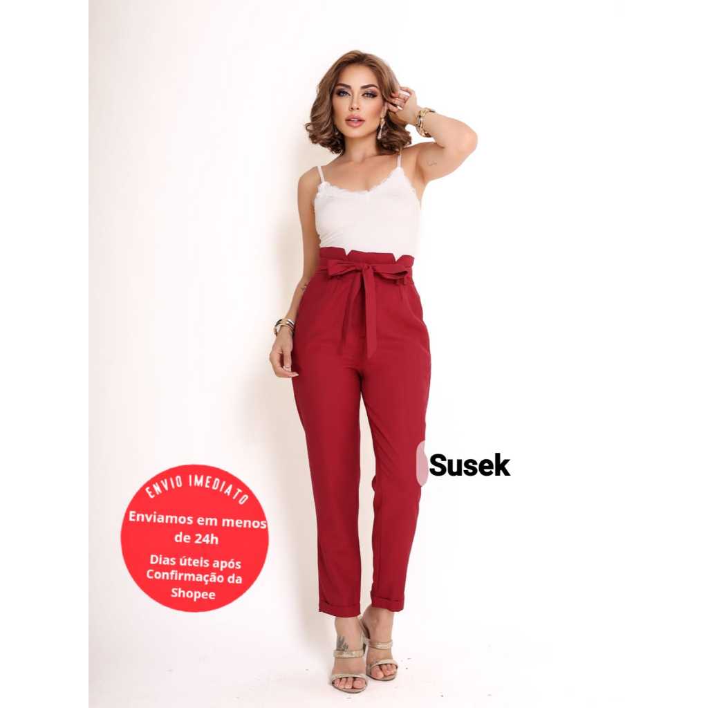 Calça Feminina Amarante Estilo Capri Cigarette com Laço 86700