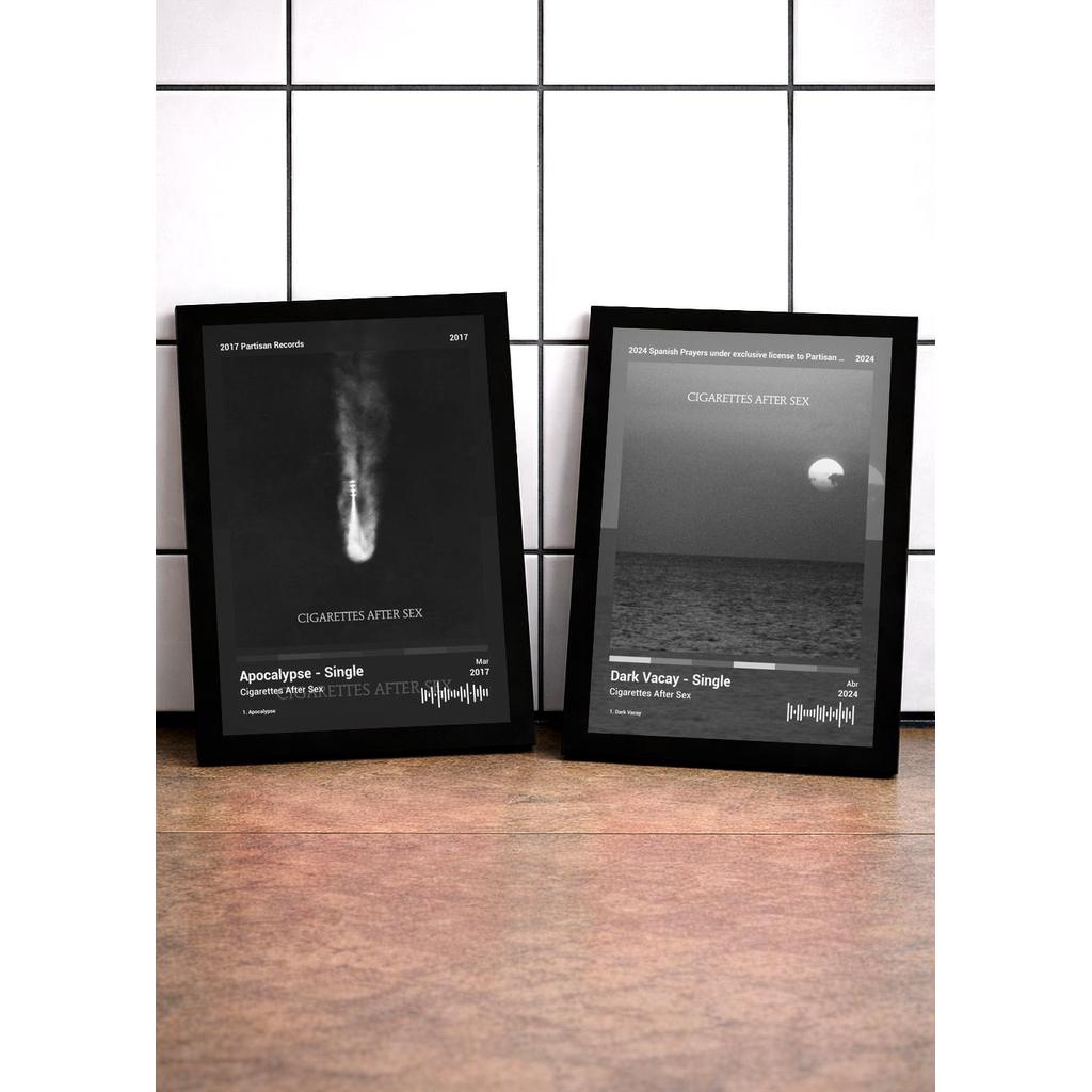2 Quadros Cigarettes A+Dark V C/ Vidro, Moldura Preta