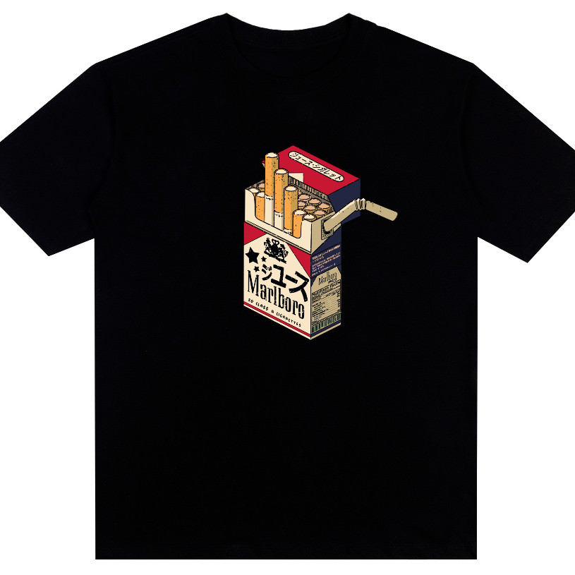 Camiseta Streetwear Oversized Algodão Japanese Cigarette