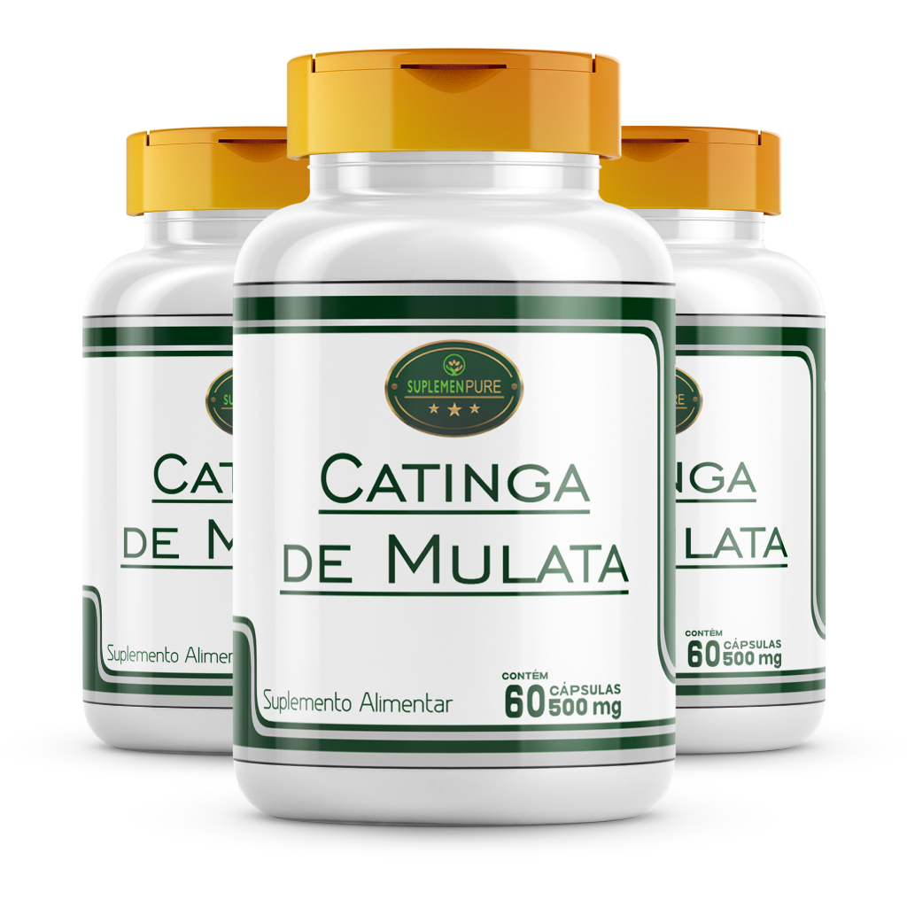 Catinga de Mulata em pó 100% Natural - Cheiro-de-mulata 3x60 caps