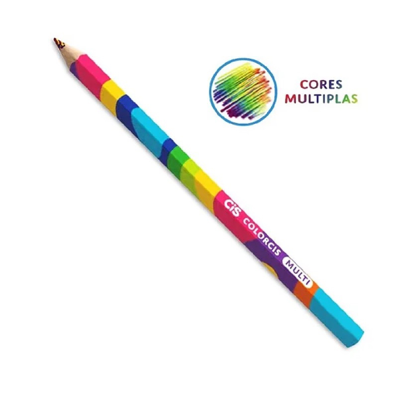 Lápis de Cor CIS Multi Cores BIG - Várias cores em 1 só lápis