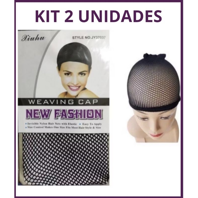 Kit 2 Touca Nero Malha Elástica Weaving Cap Protege Alisamentos Tranças Penteados e Apliques