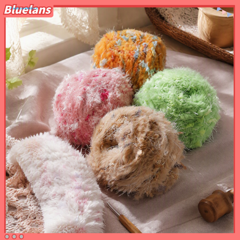 Smooth Weaving Yarn Soft Knitting 33m Faux Fur Blend Colorful Fuzzy for Crochet Diy Sweaters Scarves Hats – Perfect Cr