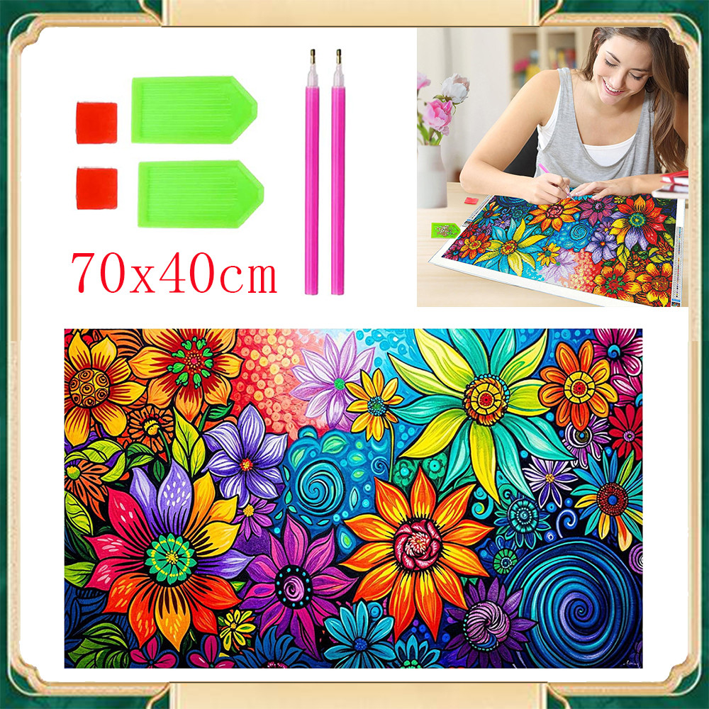 Kit de pintura com diamantes 70 x 40 cm Xuanhua Weaving Colourful Realm DIY Diamond Painting