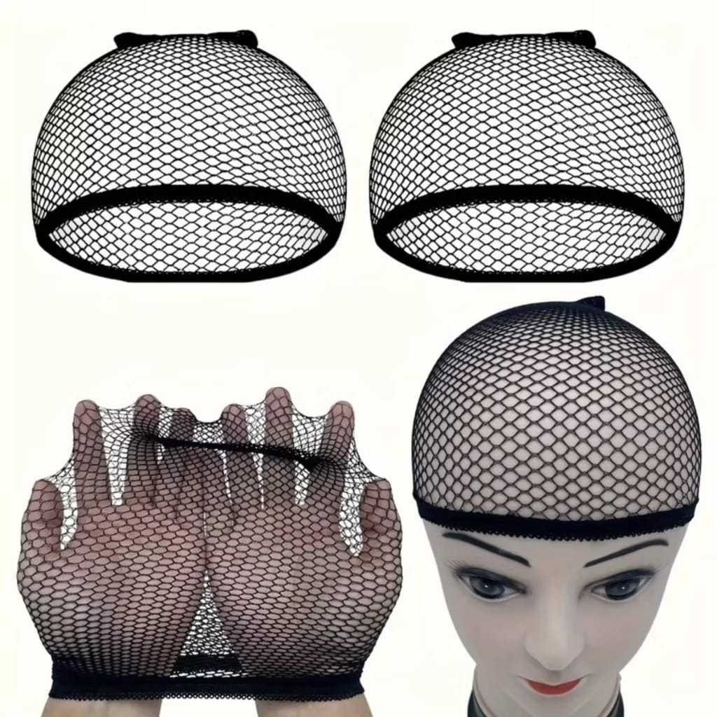 Kit 2 Touca Escavada Para Cozinha Maquiagem Base de Peruca Touca Cabelo Weaving Cap Nero